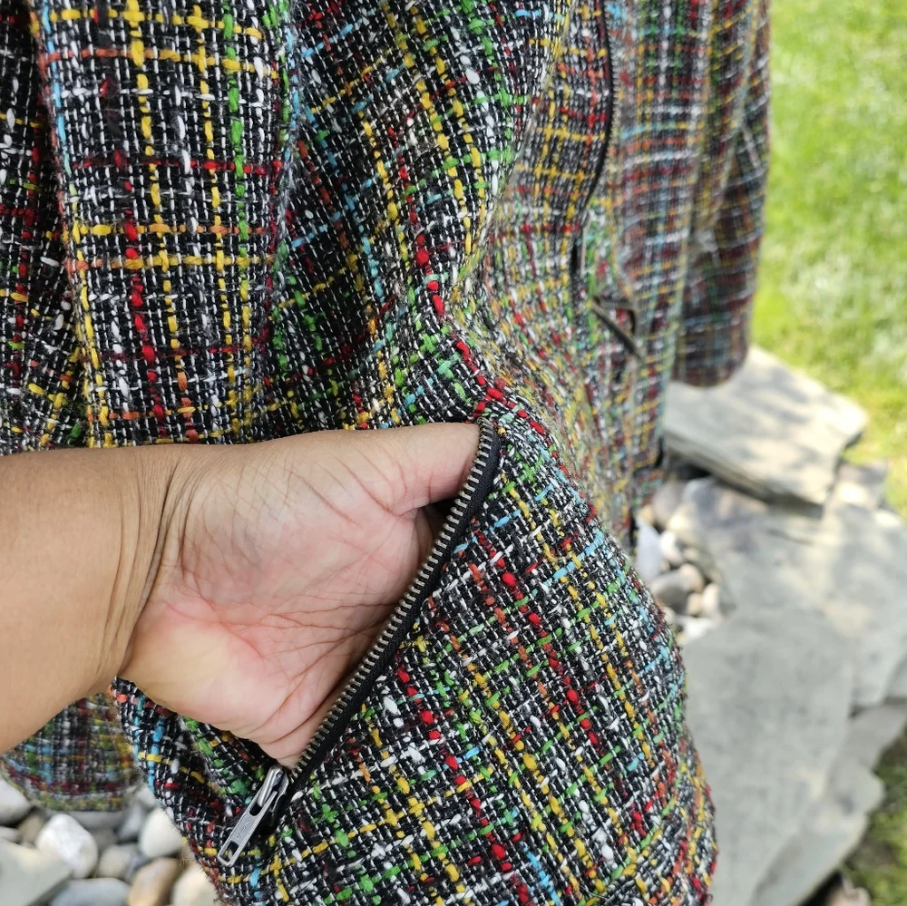 Coldwater Creek Vibrant Tweed Jacket Cardigan - Picture 5 of 6